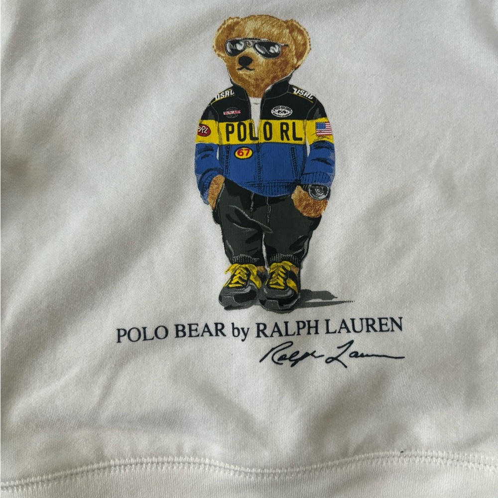 Ralph Lauren Kids' White Polo Bear Graphic Sweatshirt